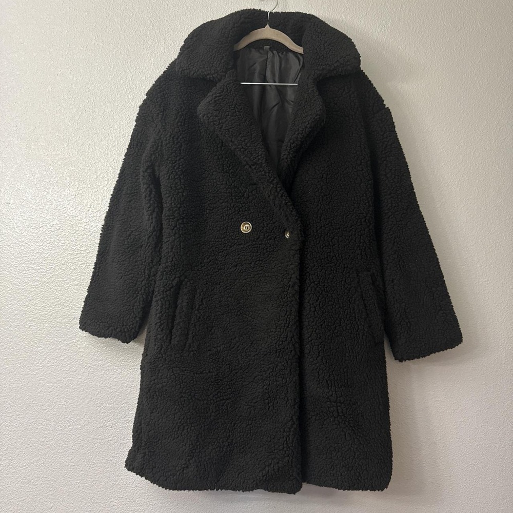Women's Winter Jacket, Teddy Faux Fur Thick Warm Fleece Trench Coat